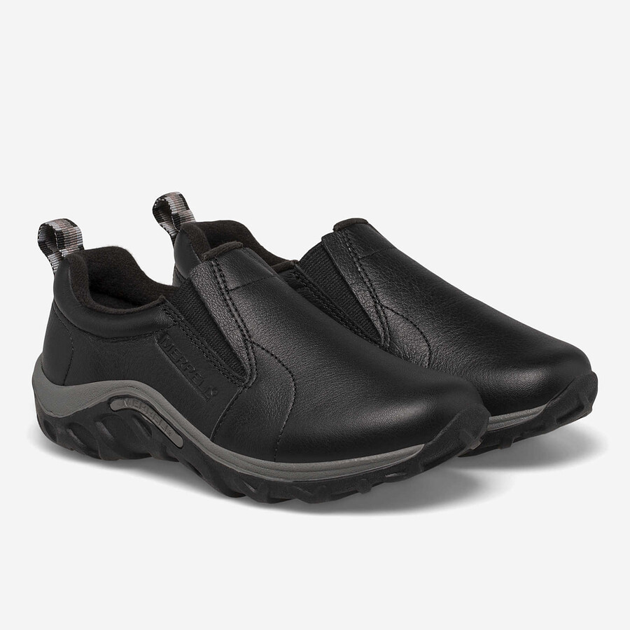 big kid - jungle moc leather - instappers zwart