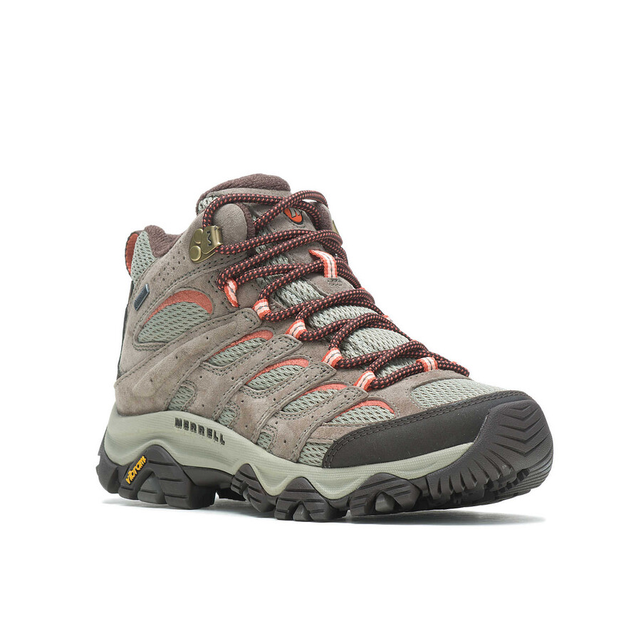 moab 3 mid gore-tex wandelschoenen voor dames met elastisch koord