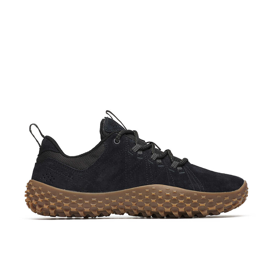 shop de wrapt barefoot walking boots voor dames in zwartrubber.