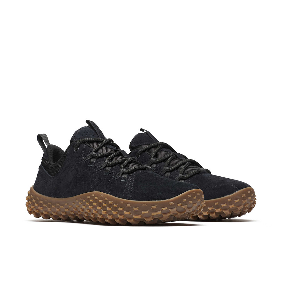 shop de wrapt barefoot walking boots voor dames in zwartrubber.