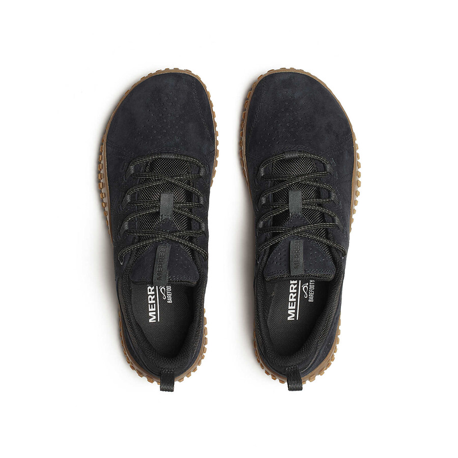 shop de wrapt barefoot walking boots voor dames in zwartrubber.