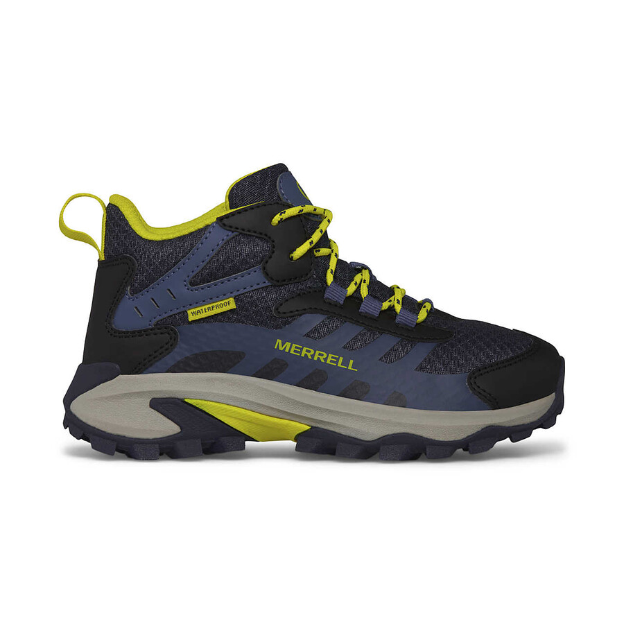 kinderschoenen - moab speed 2 mid waterdicht - atletiek zwart marineblauwhi viz