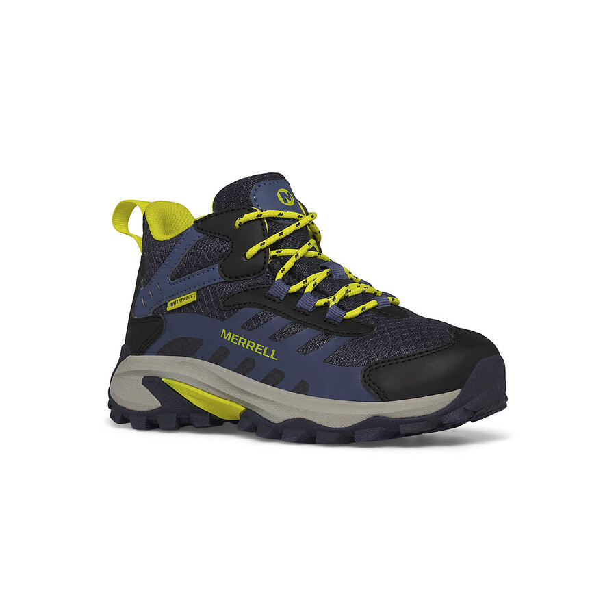 kinderschoenen - moab speed 2 mid waterdicht - atletiek zwart marineblauwhi viz