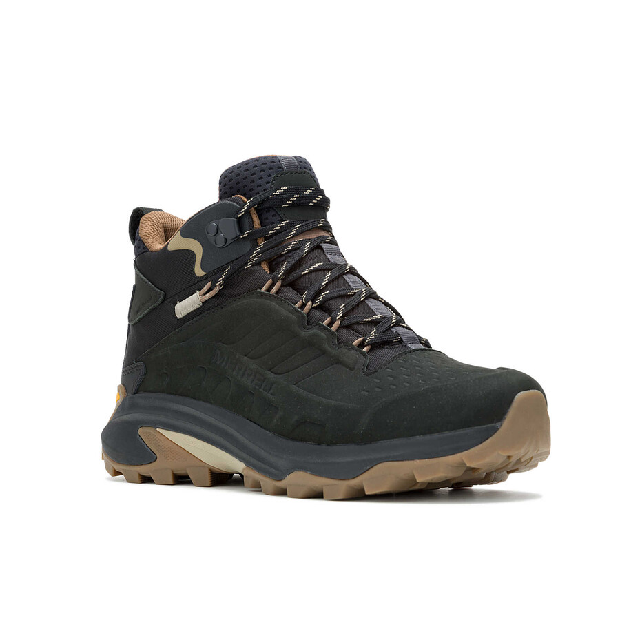 moab speed 2 leren halfhoge waterdichte wandelschoenen zwart
