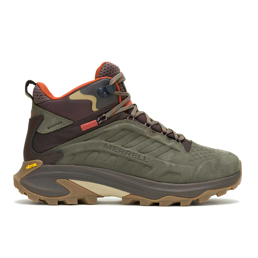 moab speed 2 leren halfhoge waterdichte wandelschoenen in olijfgroen