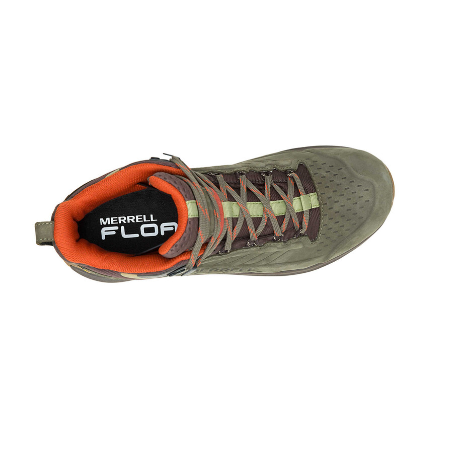 moab speed 2 leren halfhoge waterdichte wandelschoenen in olijfgroen