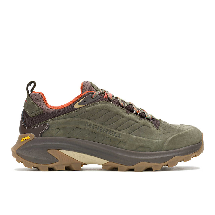 moab speed 2 leren waterdichte wandelschoenen voor heren olijfgroen