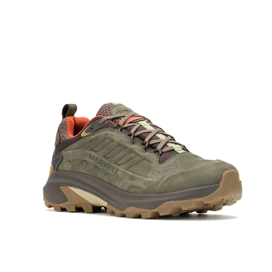 moab speed 2 leren waterdichte wandelschoenen voor heren olijfgroen