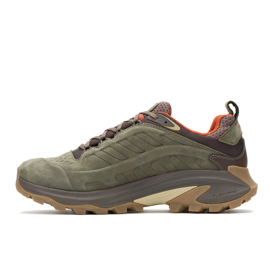 moab speed 2 leren waterdichte wandelschoenen voor heren olijfgroen