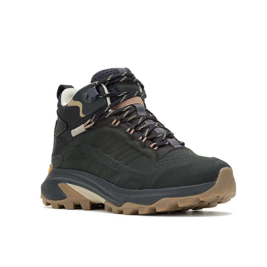 dames moab speed 2 leren halfhoge wp wandelschoenen zwart