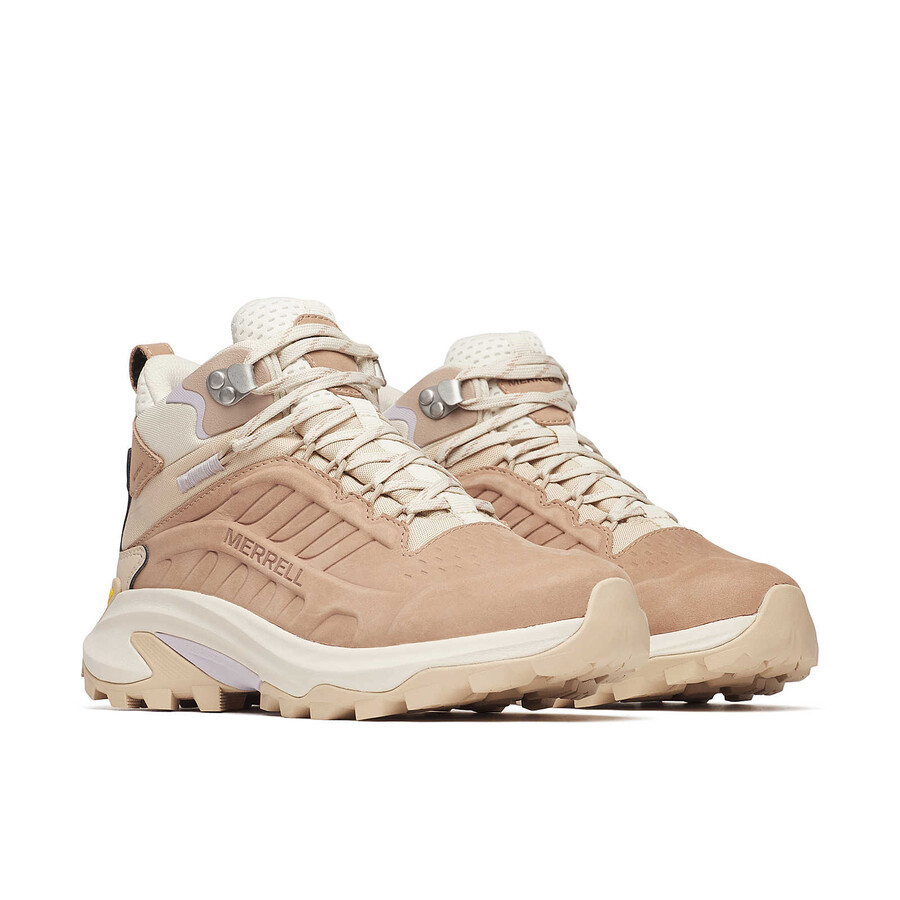 dames moab speed 2 leren halfhoge wp wandelschoenen in hazelnootkleur