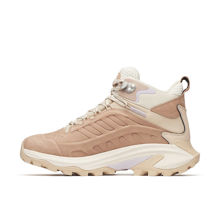 dames moab speed 2 leren halfhoge wp wandelschoenen in hazelnootkleur