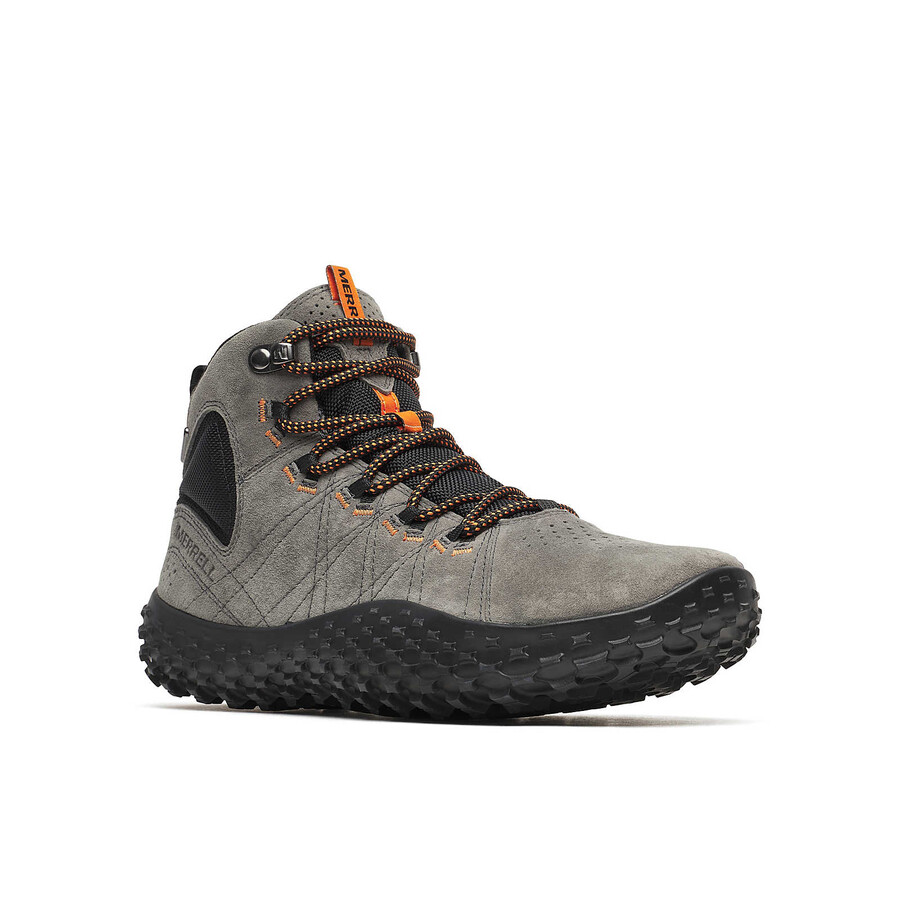 wrapt mid waterdichte barefoot laarzen voor heren in de kleur graniet.