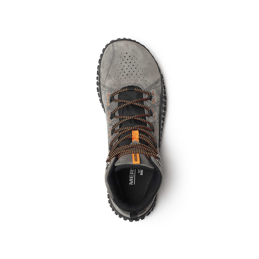 wrapt mid waterdichte barefoot laarzen voor heren in de kleur graniet.