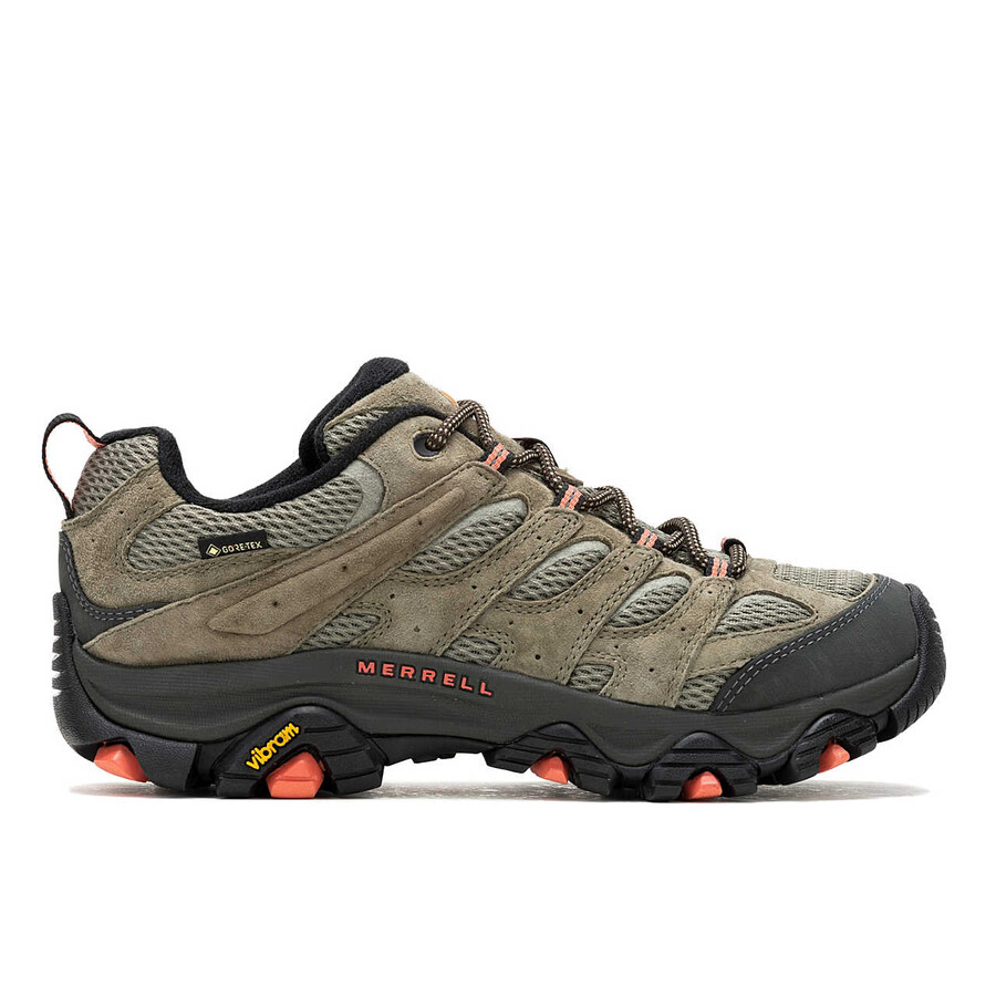 moab 3 dameswandelschoenen met gore-tex brede pasvorm olijfgroen