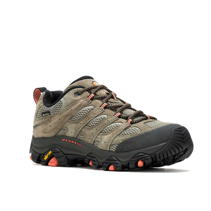 moab 3 dameswandelschoenen met gore-tex brede pasvorm olijfgroen