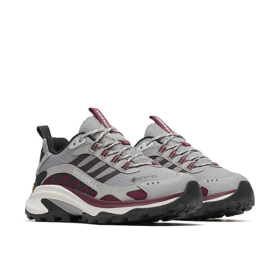 moab speed 2 gore-tex wandelschoenen voor dames in de kleuren cementkersenhout