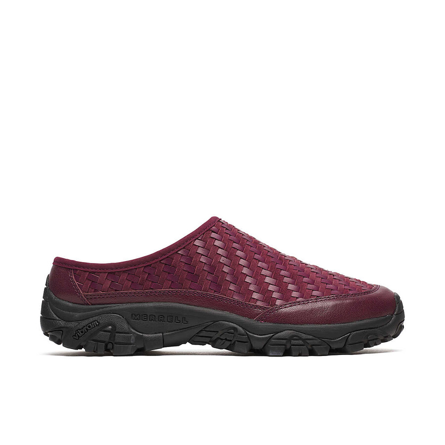 unisex moab 2 slide leren geweven 1trl casual instappers in donker kersenrood