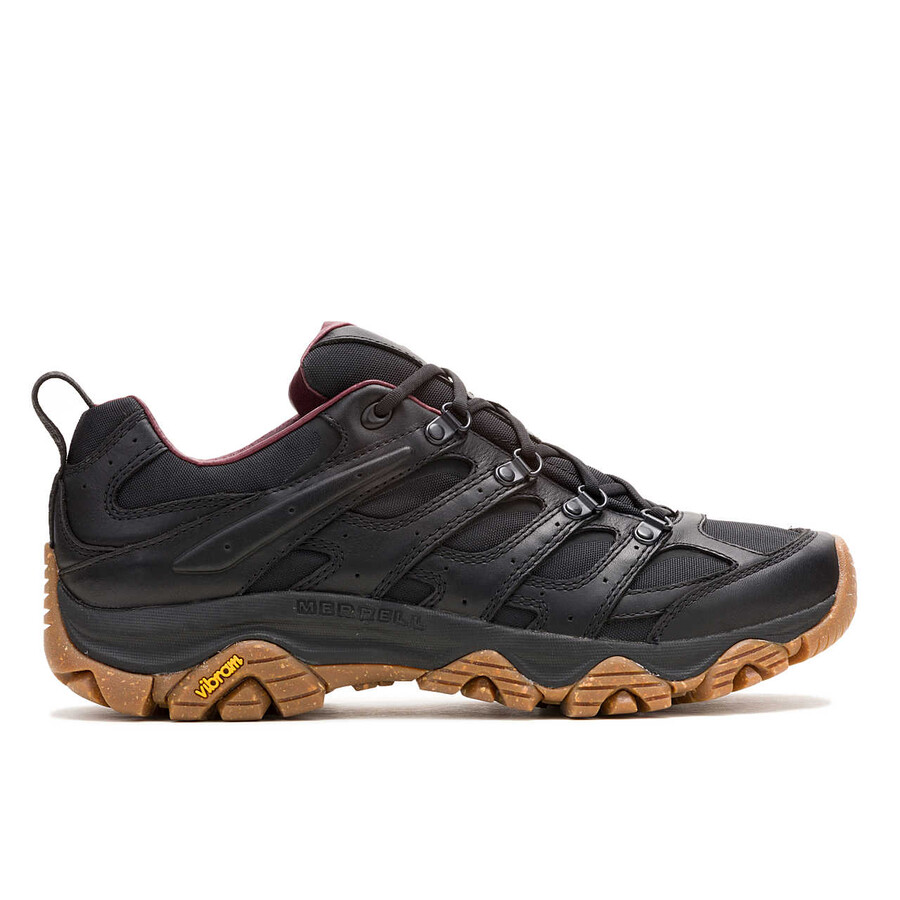heren - moab 3 luxe leather - laag zwart gum