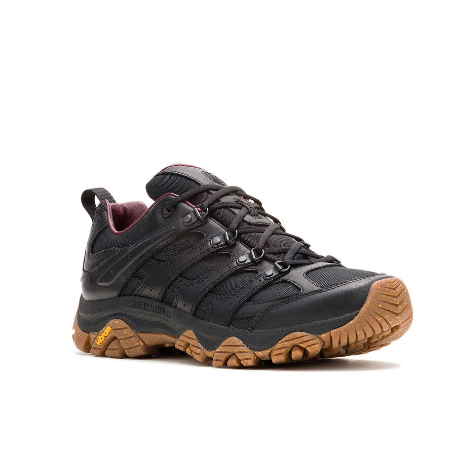 heren - moab 3 luxe leather - laag zwart gum
