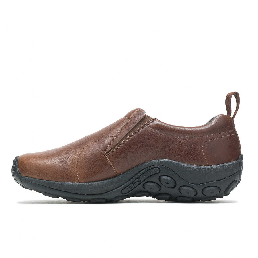 heren jungle moc leren casual schoenen met 2 brede pasvormen in de kleur earth