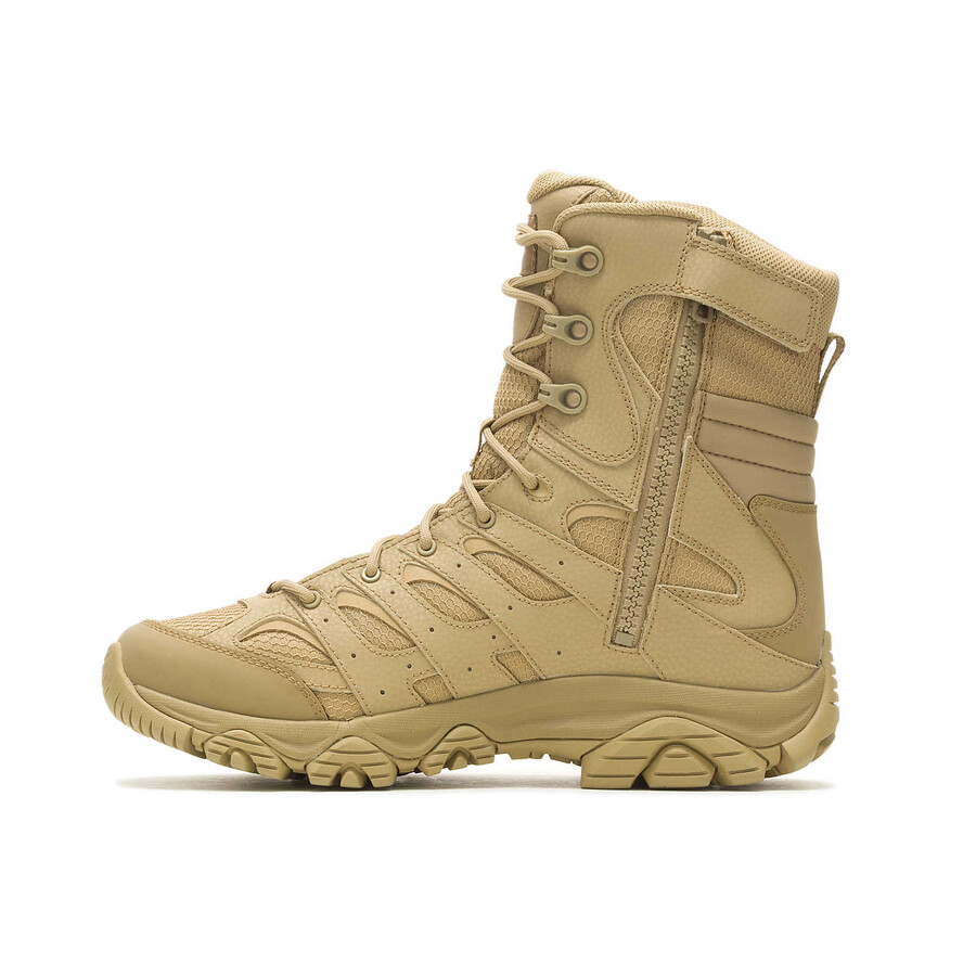 heren - moab 3 8 tactical zip waterdichte laarzen met brede pasvorm - donker coyote