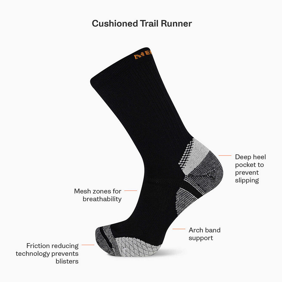 cushion trail runner tab sok - zwarte sokken
