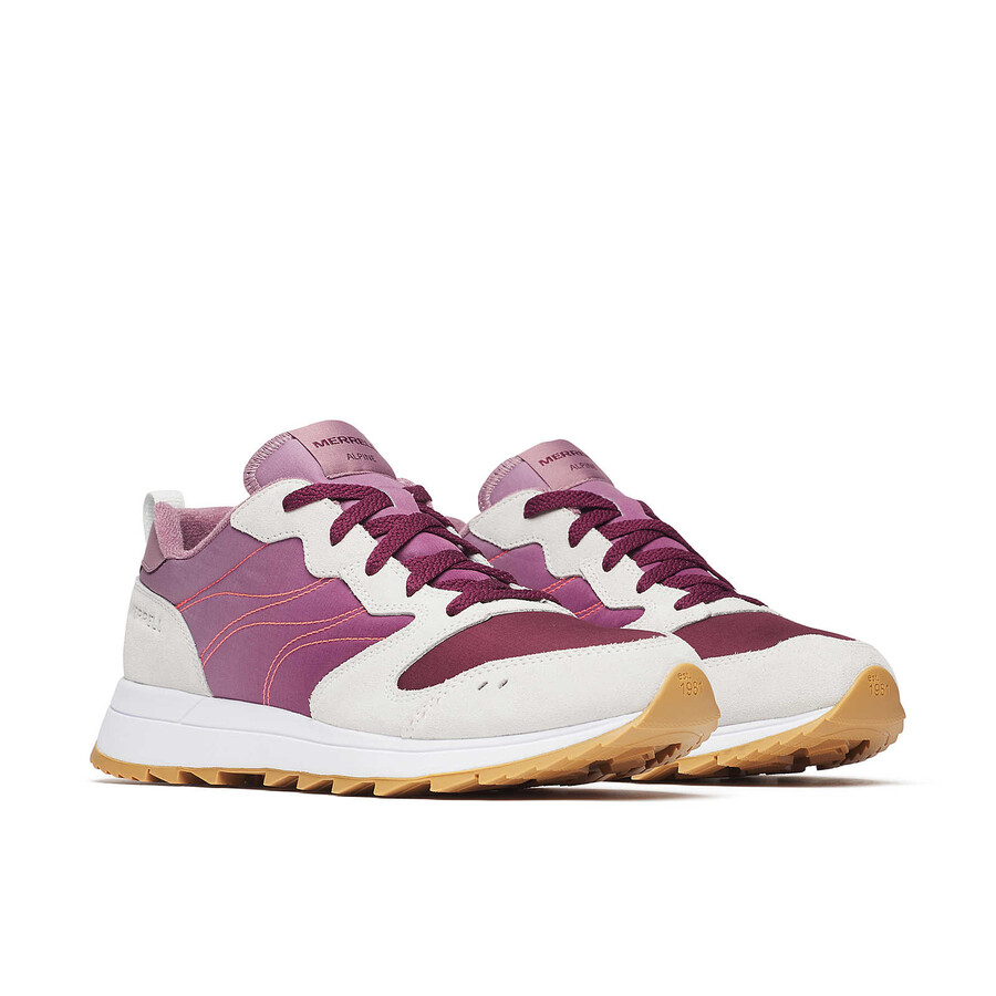 alpine 83 herensneaker sportieve casual sneakers in donker kersenrood.
