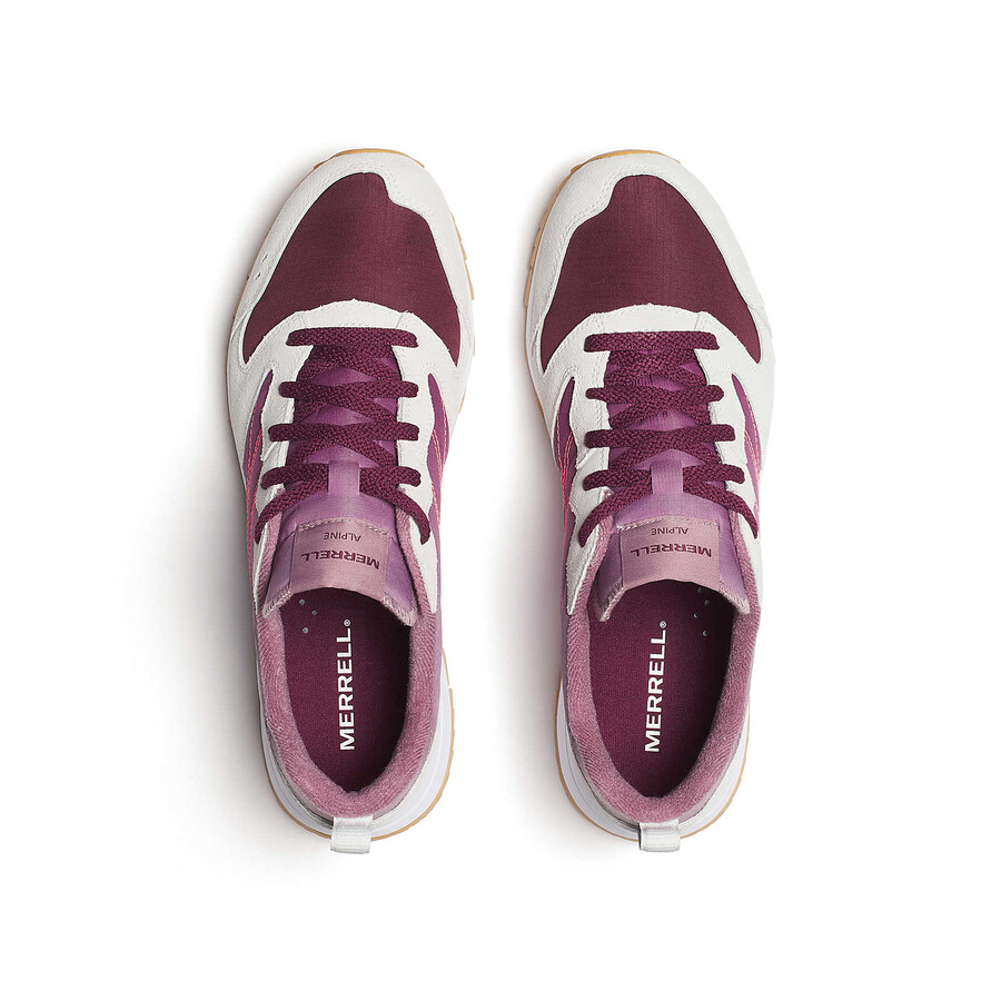 alpine 83 herensneaker sportieve casual sneakers in donker kersenrood.