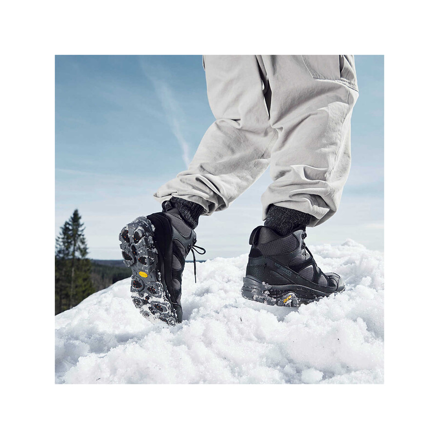 thermo snow grip mid waterdichte winterwandelschoenen voor heren donkergrijs