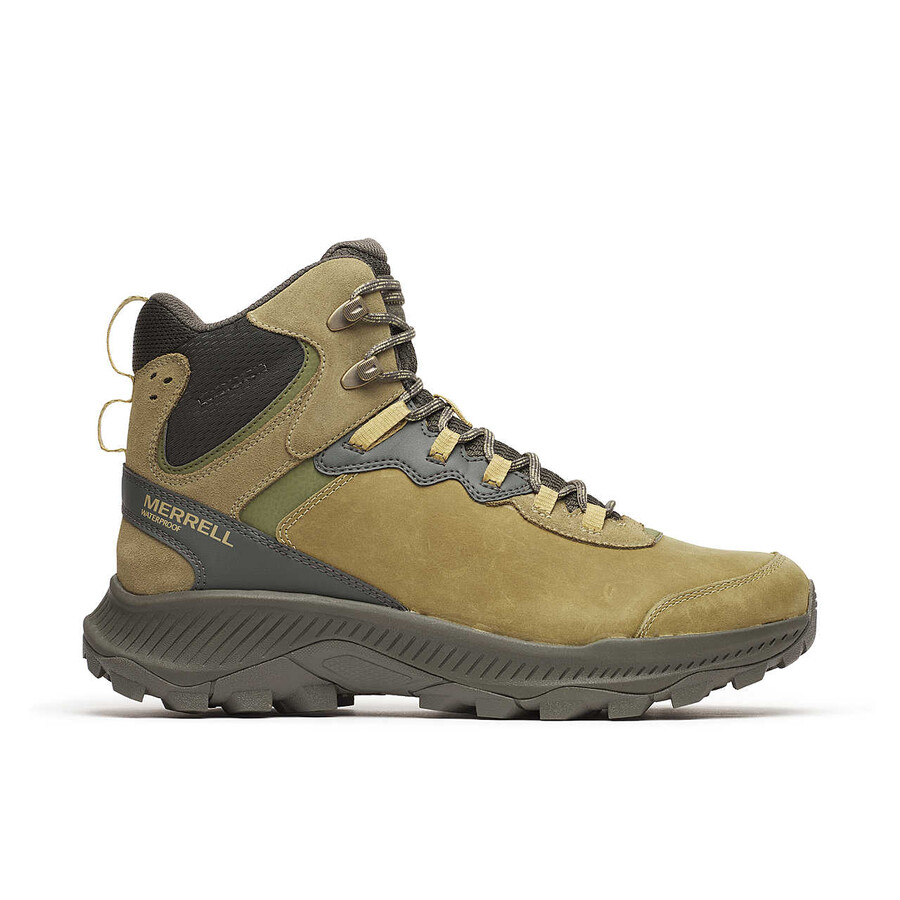 heren speed strike 2 leren thermo mid waterdichte winterwandelschoenen in de kleur grijs.