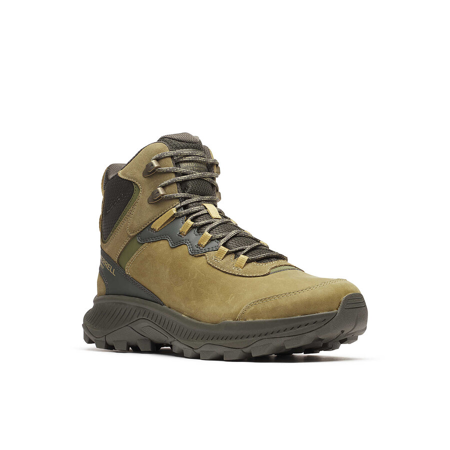 heren speed strike 2 leren thermo mid waterdichte winterwandelschoenen in de kleur grijs.
