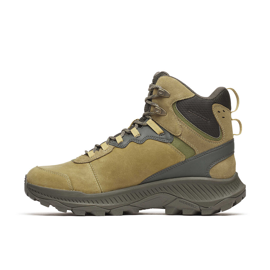 heren speed strike 2 leren thermo mid waterdichte winterwandelschoenen in de kleur grijs.