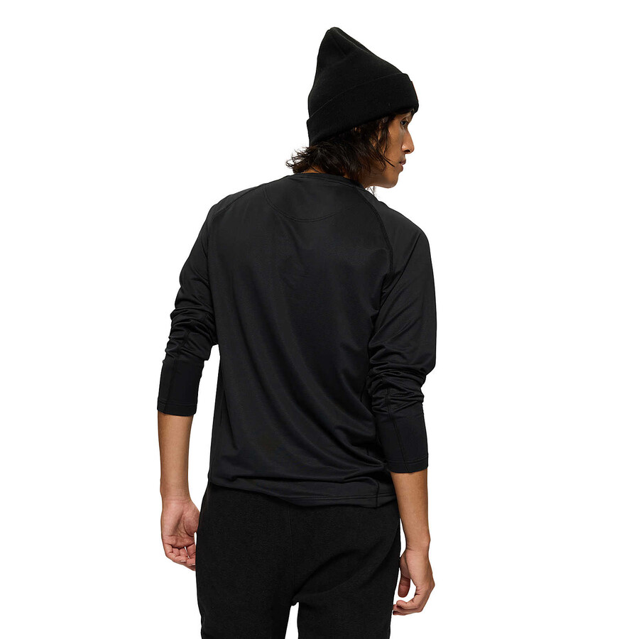 heren - technisch t-shirt met lange mouwen - zwarte lange mouwen