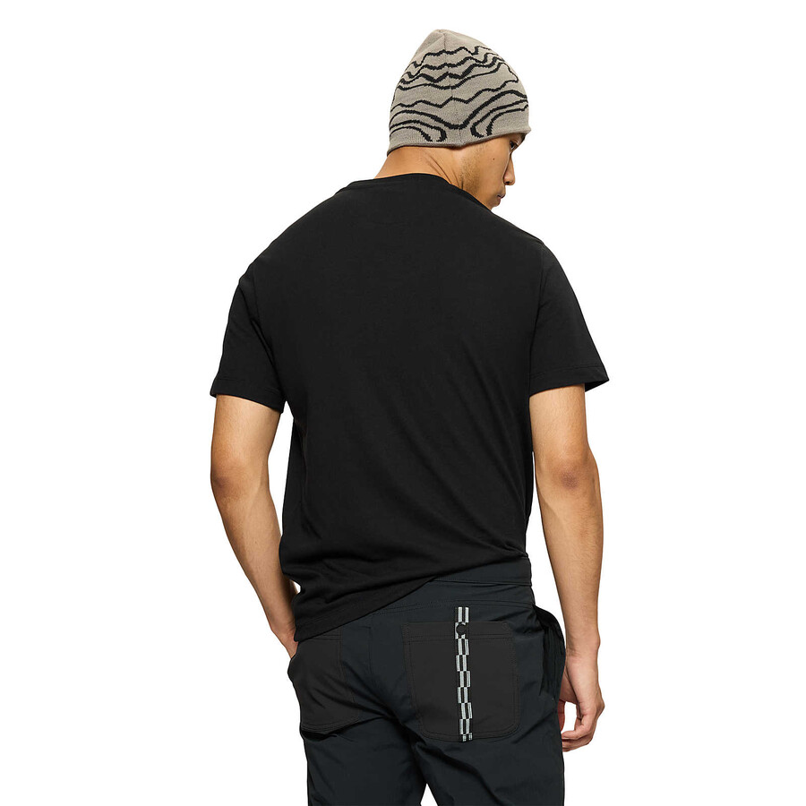 heren - relaxed t-shirt met zakje en korte mouwen - zwarte korte mouwen