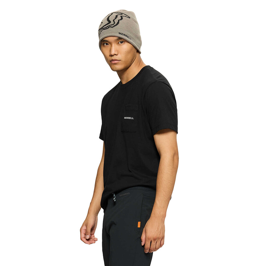 heren - relaxed t-shirt met zakje en korte mouwen - zwarte korte mouwen