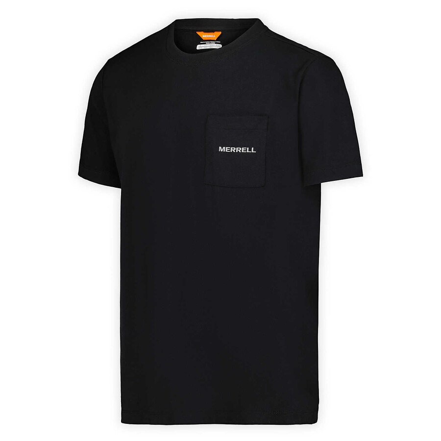 heren - relaxed t-shirt met zakje en korte mouwen - zwarte korte mouwen