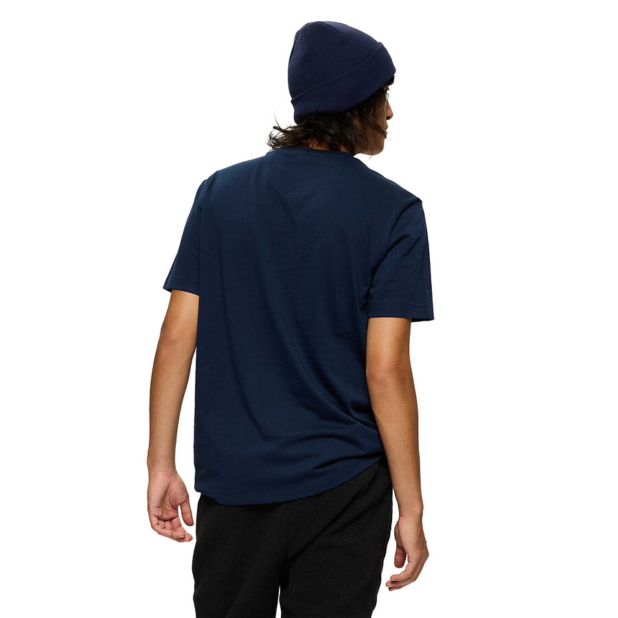 heren - relaxed t-shirt met korte mouwen en zakje - marineblauw met korte mouwen