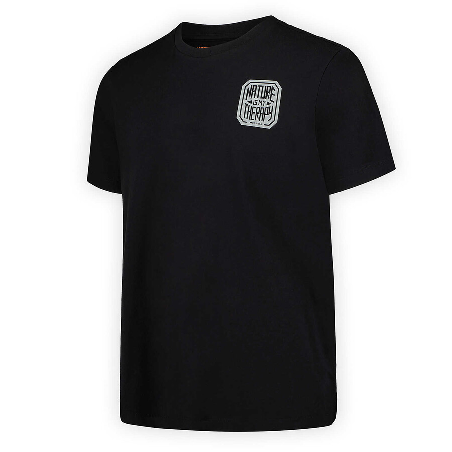 t-shirt met grafische print nature is my therapy - korte mouwen zwart