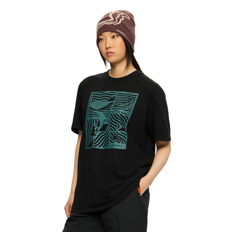 avontuurlijk t-shirt met print - korte mouwen zwart