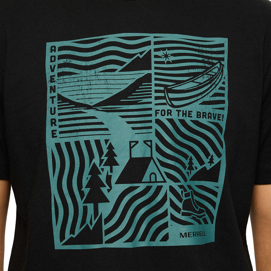 avontuurlijk t-shirt met print - korte mouwen zwart