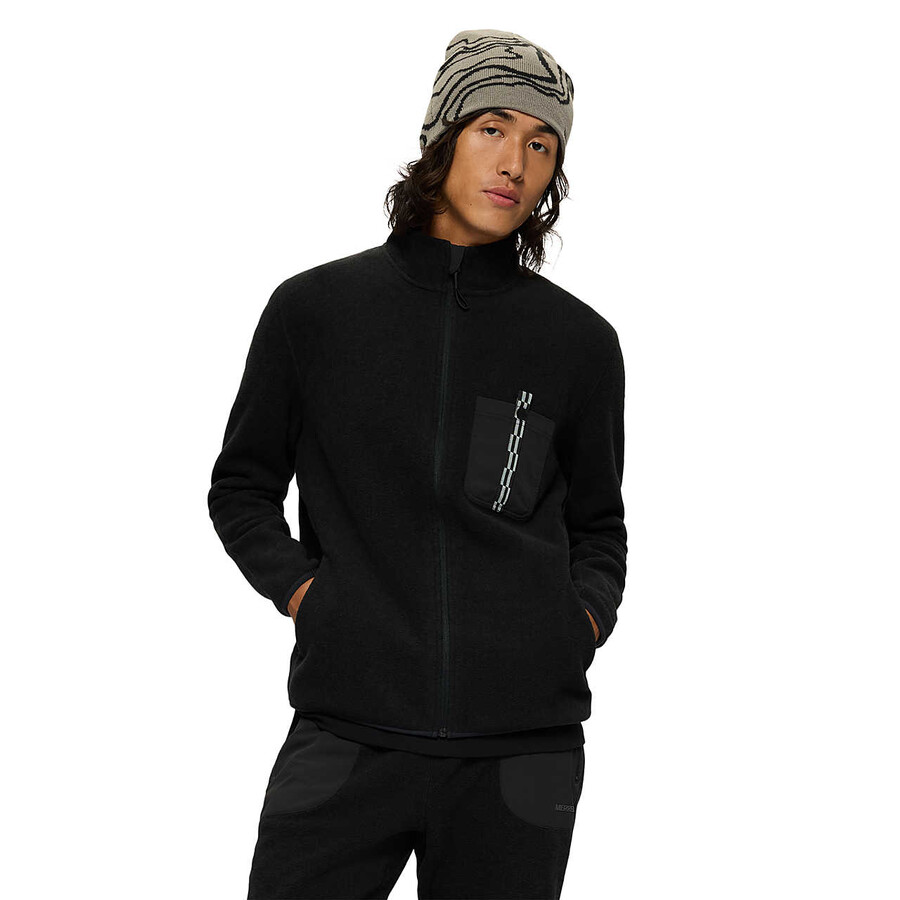 heren - jungle fleece met volledige ritssluiting - zwart met volledige ritssluiting