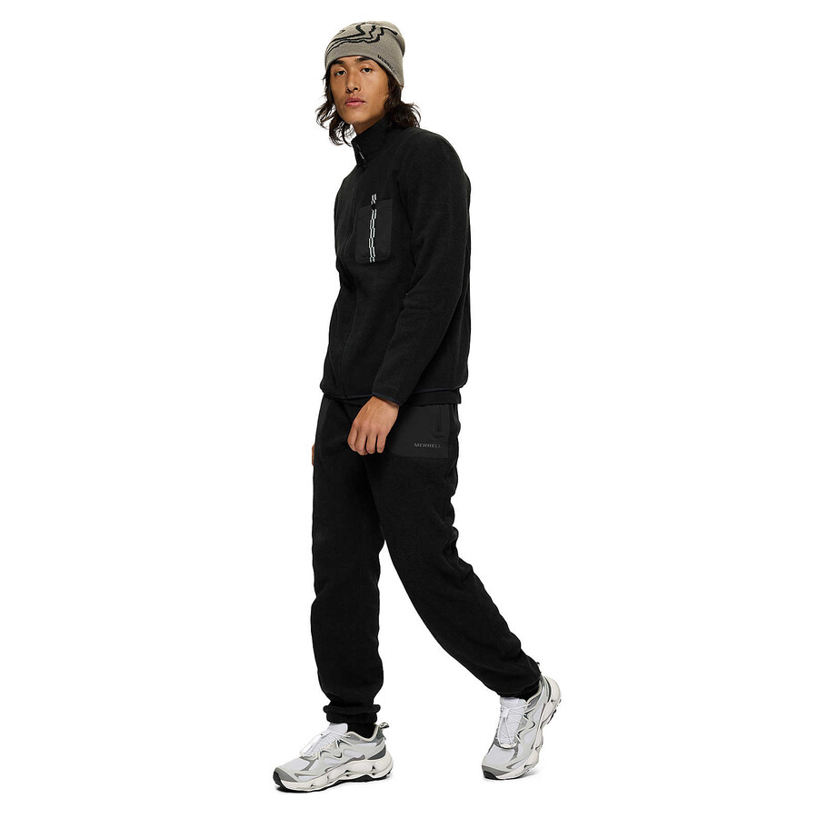 heren - jungle fleece met volledige ritssluiting - zwart met volledige ritssluiting