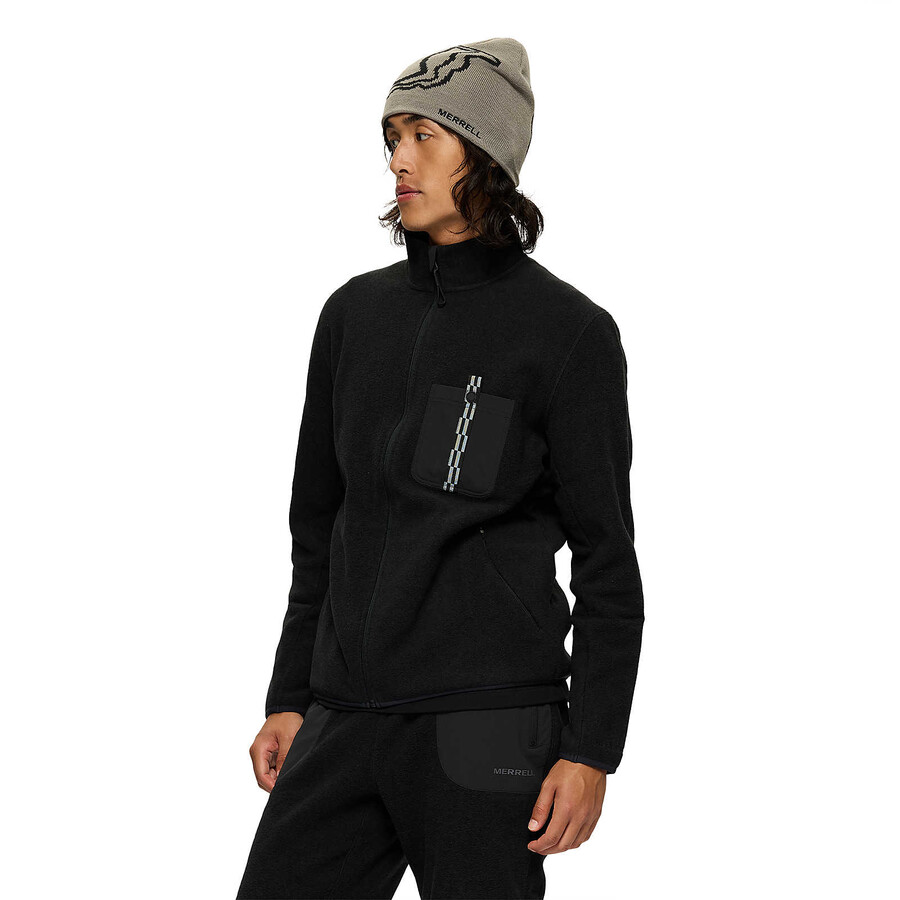 heren - jungle fleece met volledige ritssluiting - zwart met volledige ritssluiting