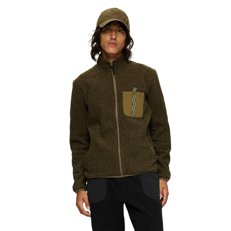 heren - jungle fleece met volledige ritssluiting - donker zandkleurig