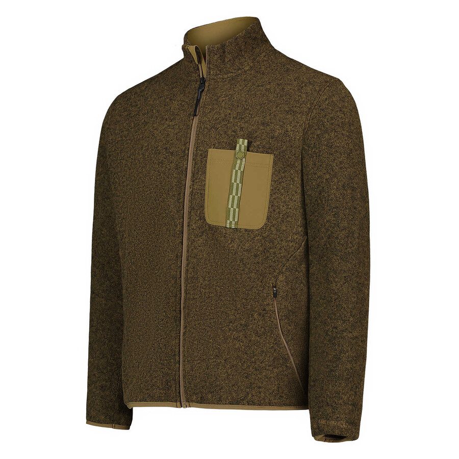 heren - jungle fleece met volledige ritssluiting - donker zandkleurig