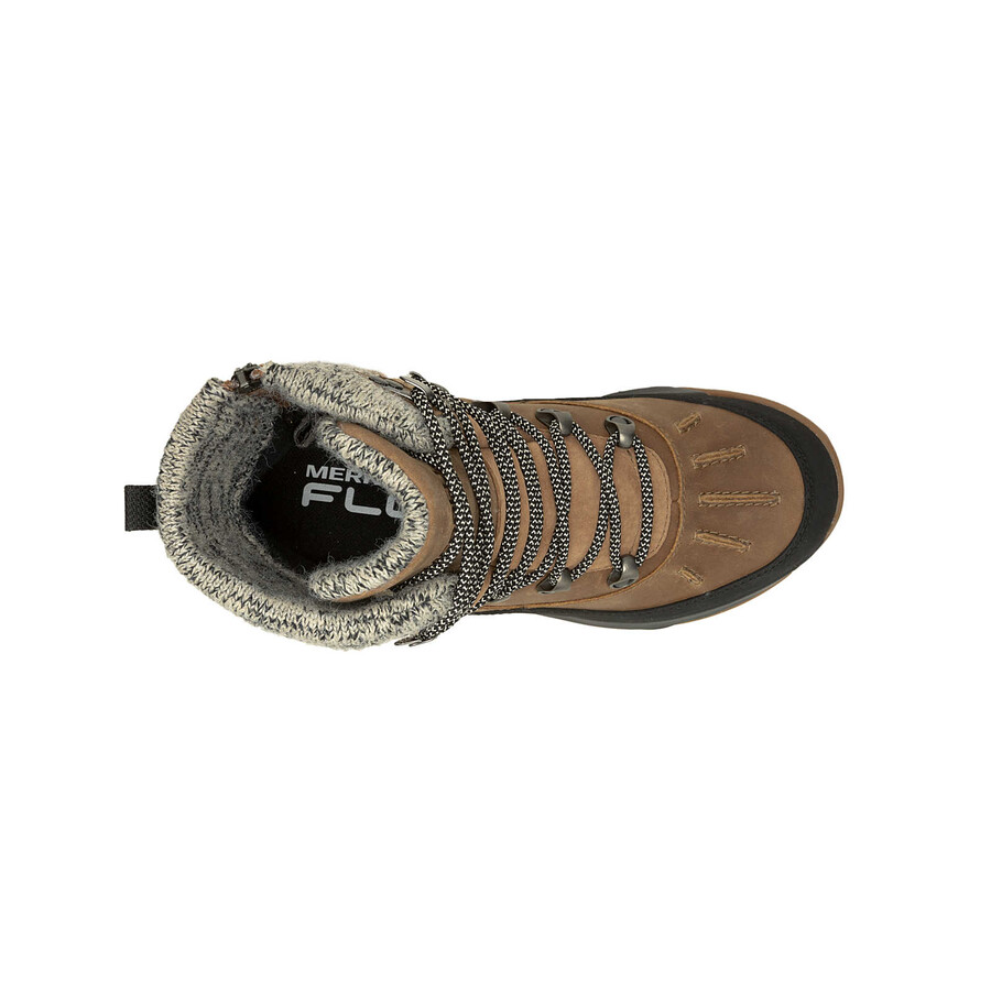 dames siren 4 thermo mid zip waterdichte winterwandelschoenen tabak