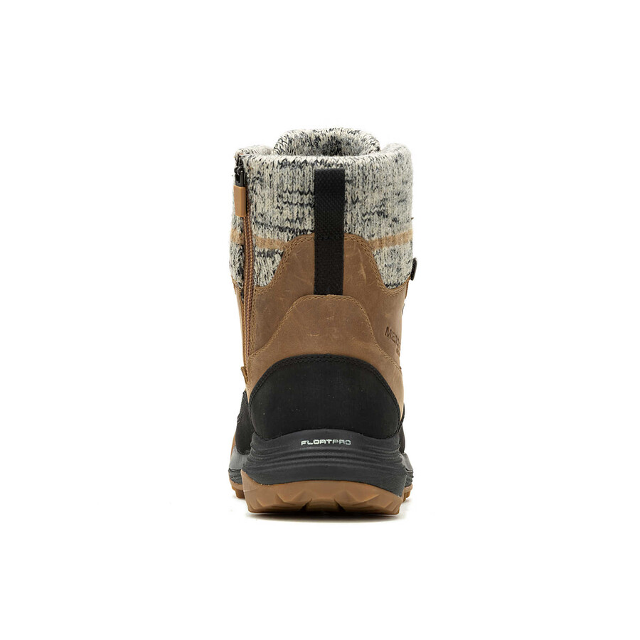 dames siren 4 thermo mid zip waterdichte winterwandelschoenen tabak