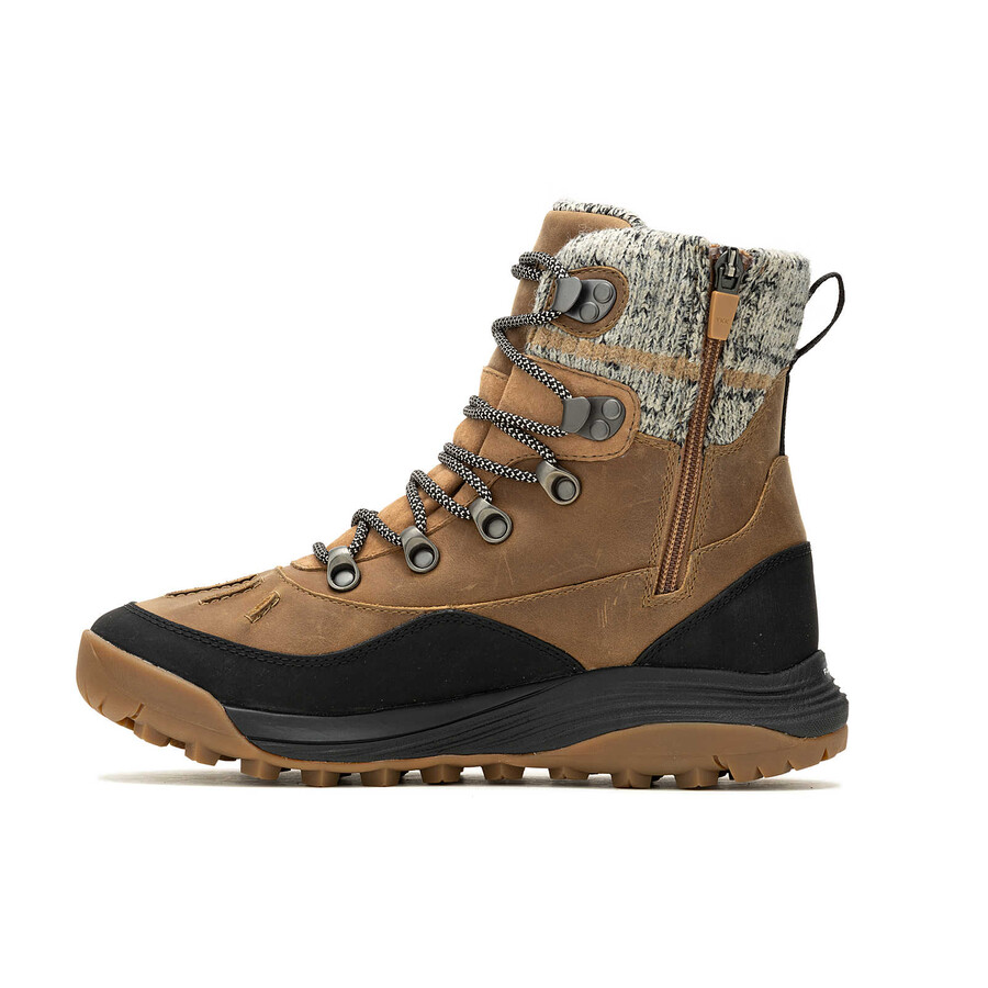 dames siren 4 thermo mid zip waterdichte winterwandelschoenen tabak