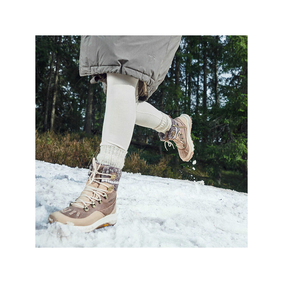 dames siren 4 thermo mid zip waterdichte winterwandelschoenen tabak